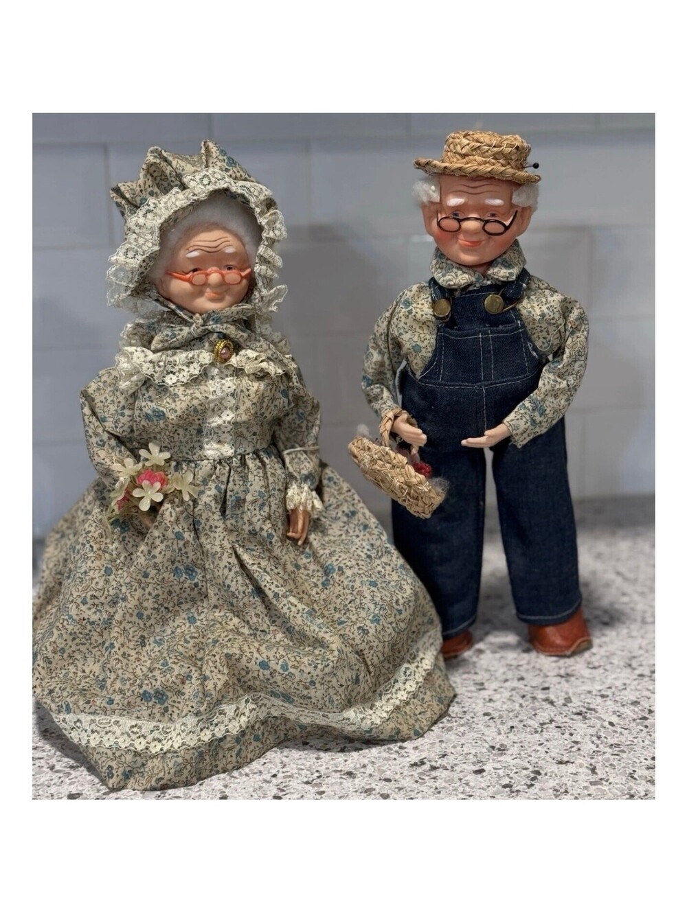 13" Ma and Pa dolls with Matching Outfits * Read Discription*